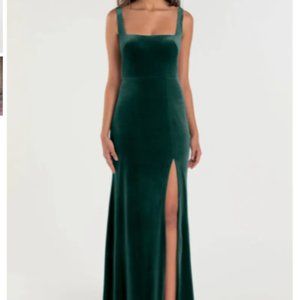 Jenny Yoo Mara (Style: 22131) Emerald Velvet Dress